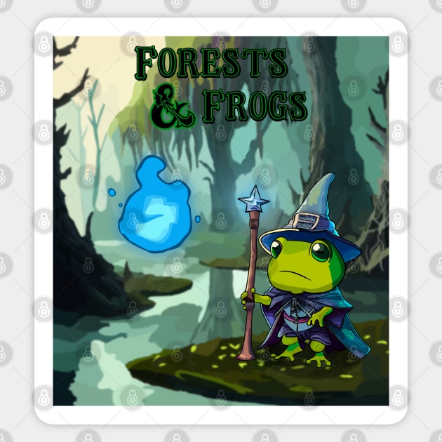 Forest & Frogs - The Water Wizards Lake Sticker by FallenClock